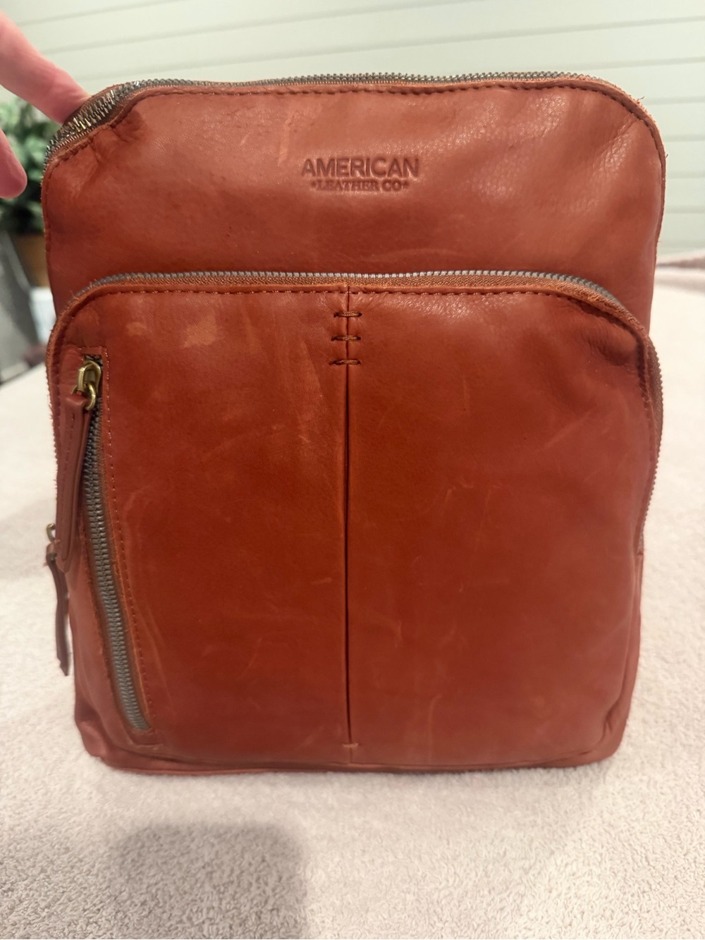 American Leather Co. Women's Leather Backpack - Cognac Brown